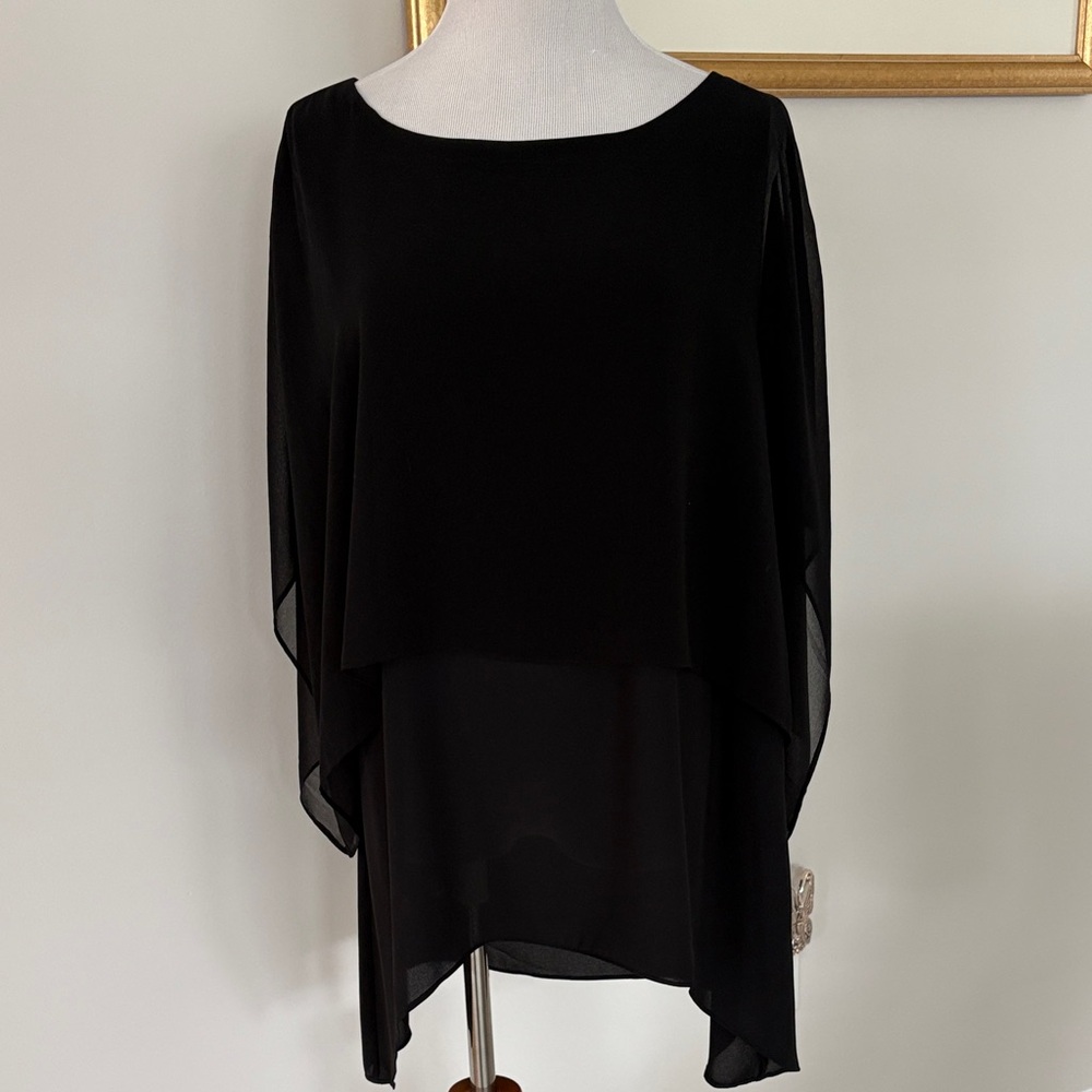 Chico's Black Sheer Layered Blouse